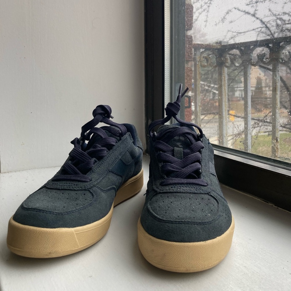 Diadora Men's Dark Blue Sneakers with Beige